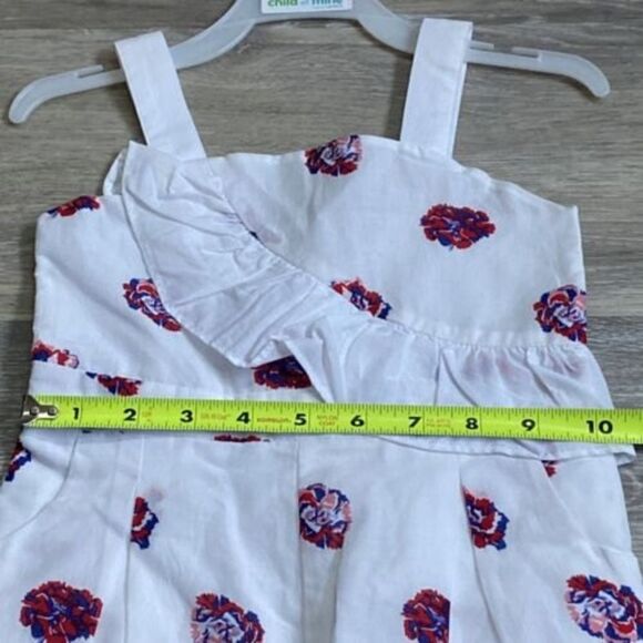 Janie & Jack Girls White Floral Jumpsuit with Ruffle Detail Size 18-24 MO. Girls - Picture 4 of 6